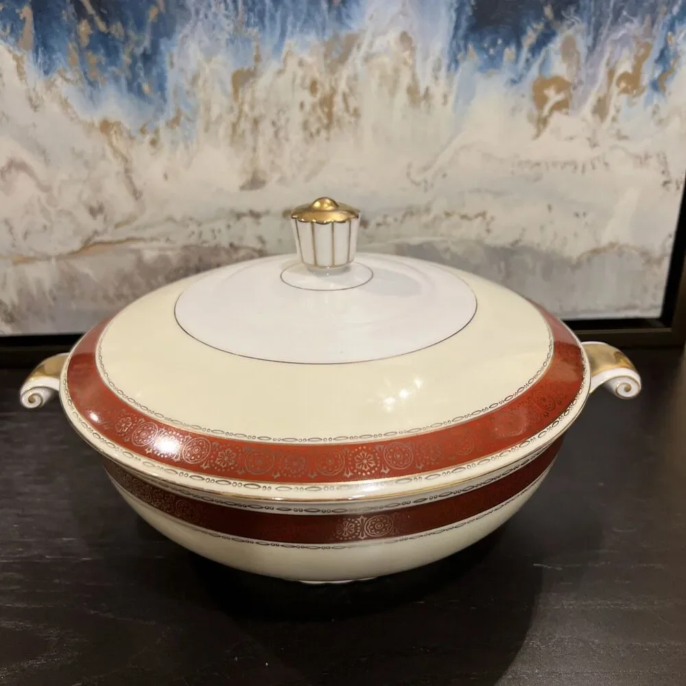 Vintage Narumi China CORONA Occupied Japan Serving Bowl w/Lid